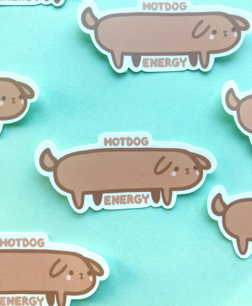 Hotdog Energy Weiner Dog Sticker