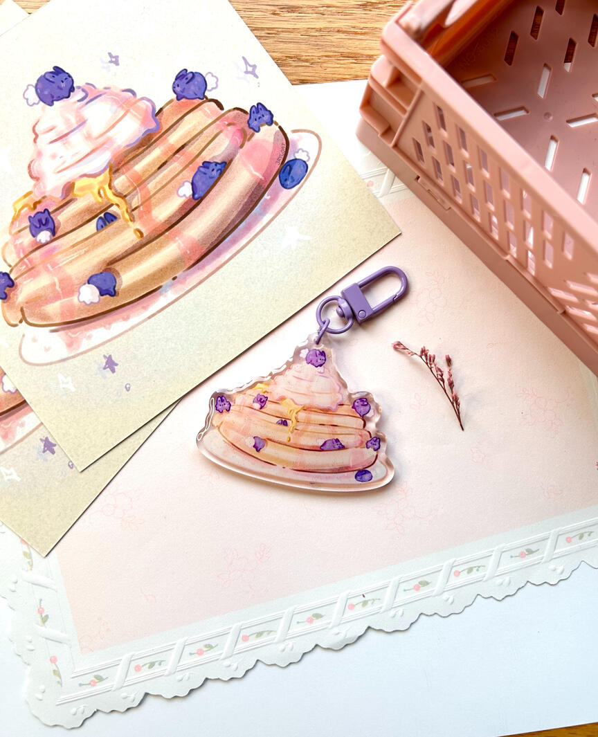 Bluebunny Pancakes Print &amp; Keychain