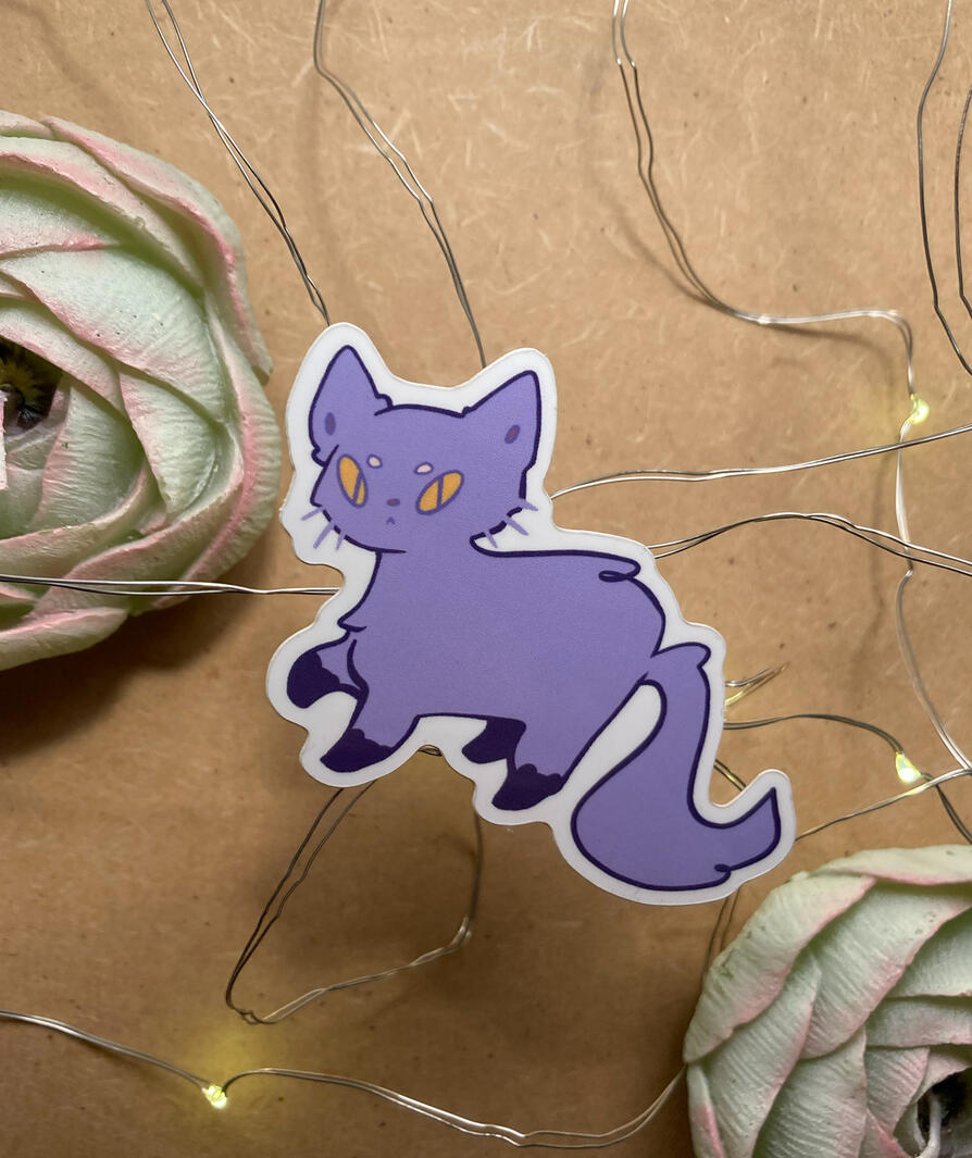 Purple Kat Sticker