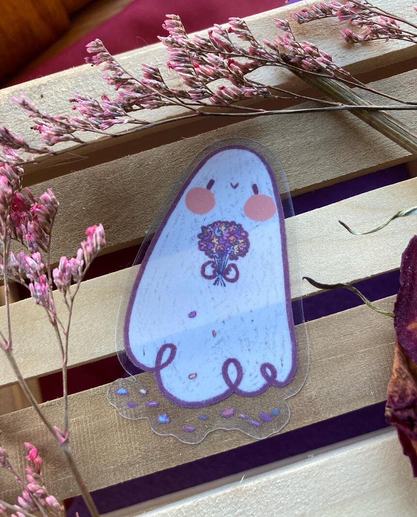 Ghost Bouquet Clear Sticker