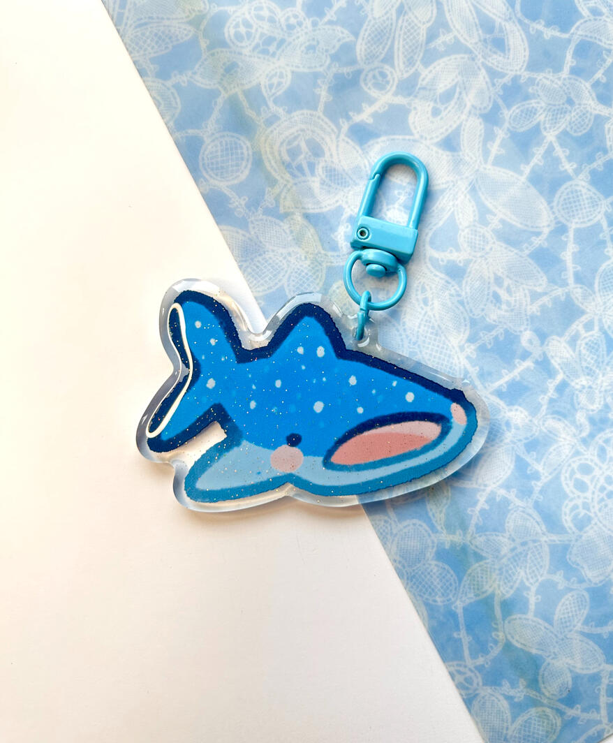 Whale Shark Glitter Epoxy Acrylic Keychain