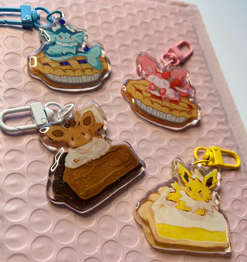 Eeveelution Pies Epoxy Keychains